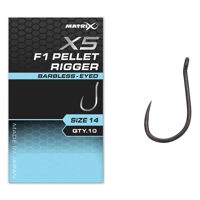 Matrix X5 F1 Pellet Rigger Barbless Eyed Hooks